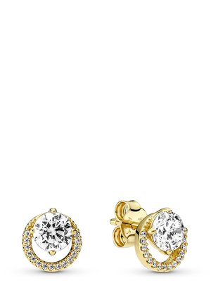 SPARKLING ROUND HALO - Ohrringe - gold plated