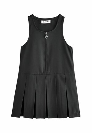 REGULAR FIT - ZIP FRONT PLEATED SCHOOL PINAFORE - Jurk - black