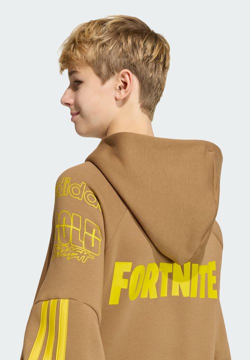 adidas J FORTNITE HOODY UNISEX - Hoodie - brown desert yellow — photo 4