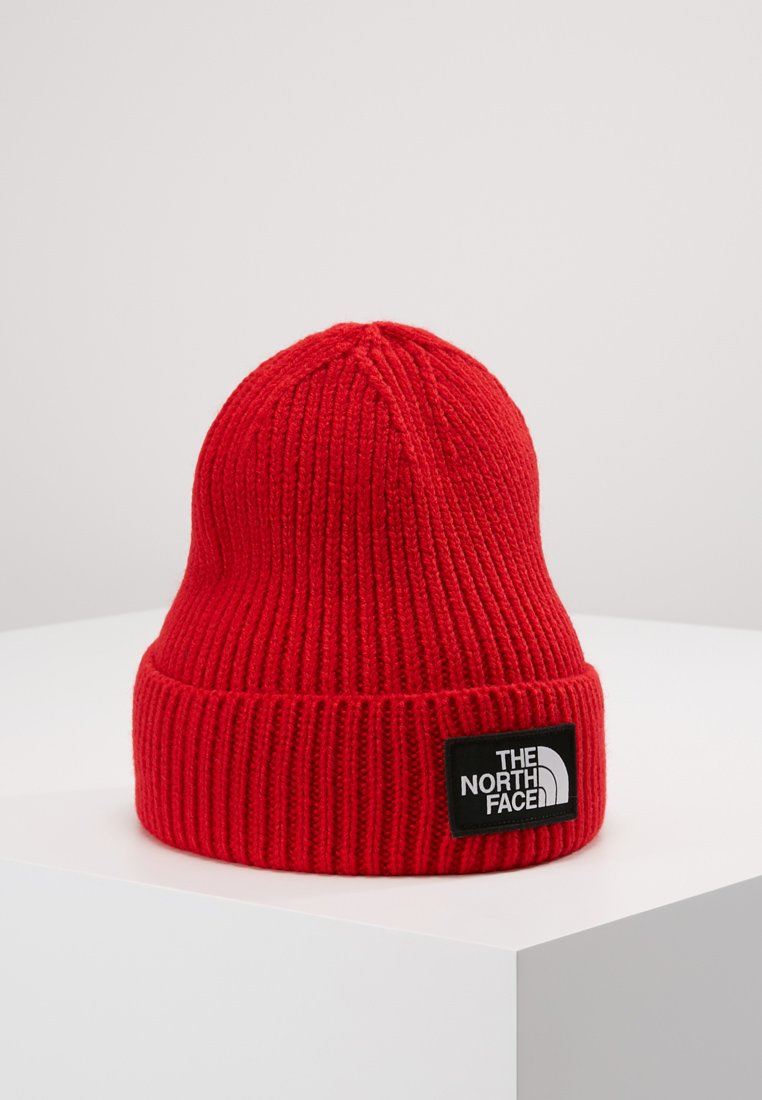 The North Face - LOGO BOX CUFFED BEANIE UNISEX - Pletena kapa - red, Povečajte