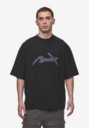 Pegador CARVER BOXY TEE - Print T-shirt - washed black