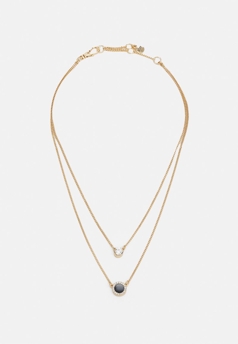 DKNY - DOUBLE PENDANT - Ketting - black/gold-coloured, Vergroten