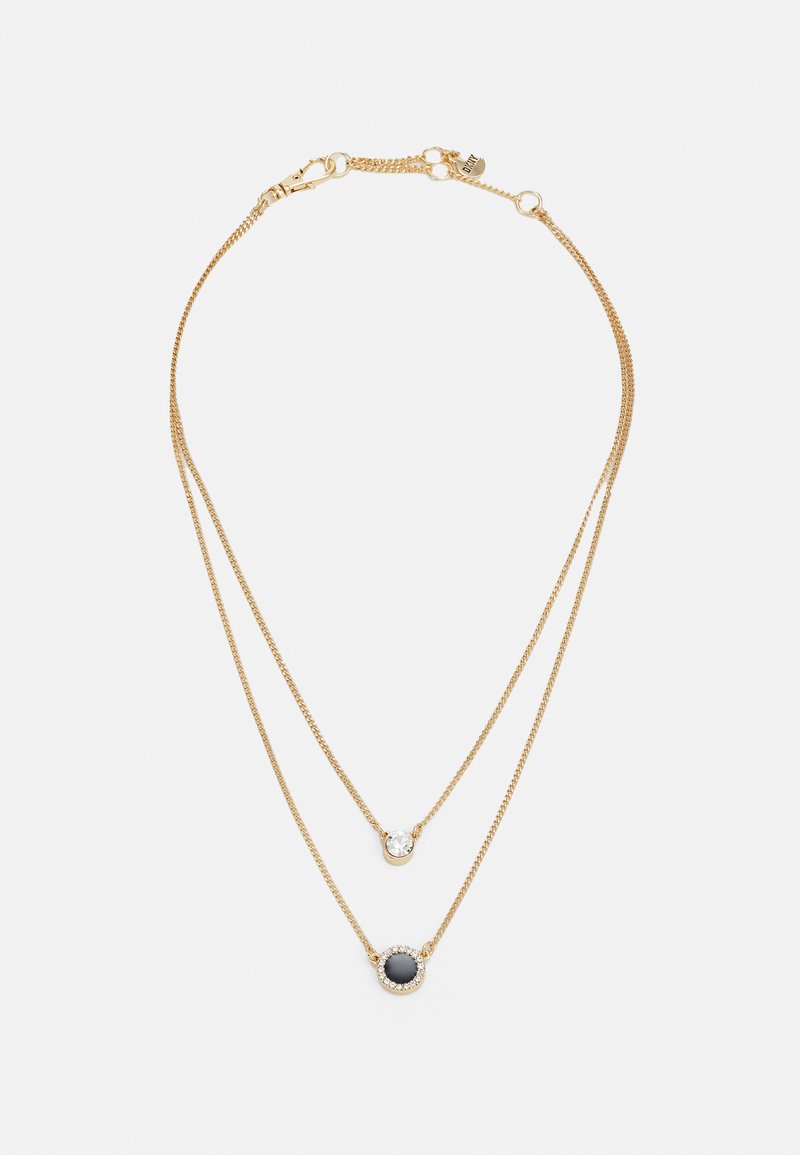 DKNY DOUBLE PENDANT - Colar - black/gold-coloured