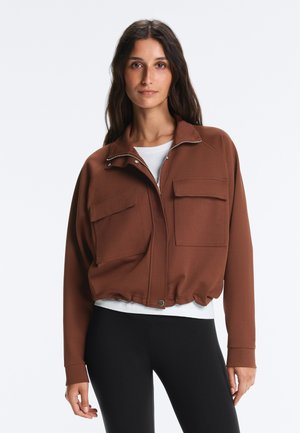 OYSHO COTTON PIQUÉ POCKET JACKET - Veste légère - brown