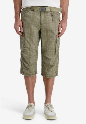 TIMEZONE, LOOSE FIT SHORTS GÜRTEL CARGO STYLE WADENLANG KARIERT  - Shorts - beige