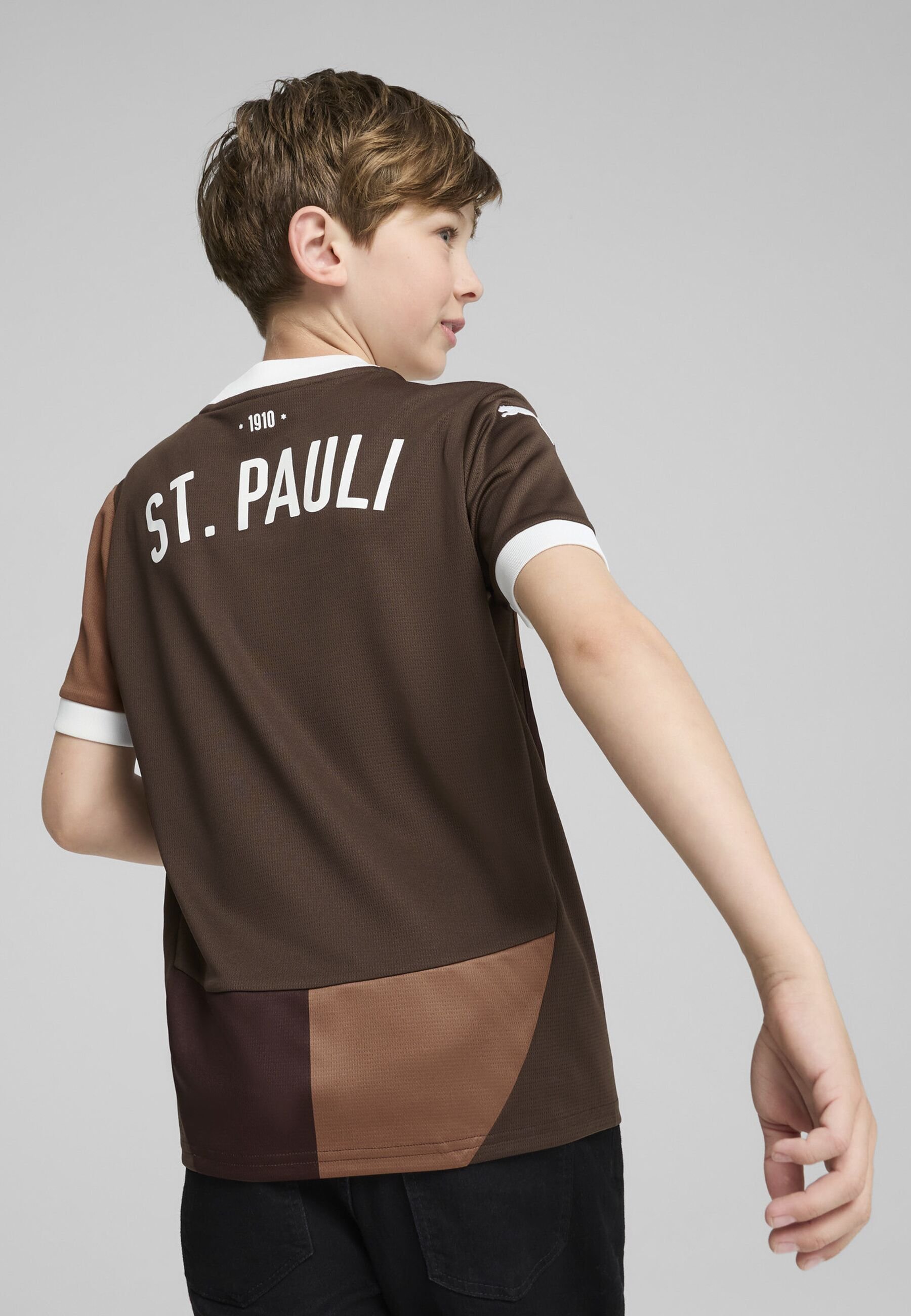 Maglietta Bambino FC St. Pauli Con Teschio Marrone – 100% Cotone Equo, Girocollo, Maniche Corte, Merchandising Ufficiale - 4