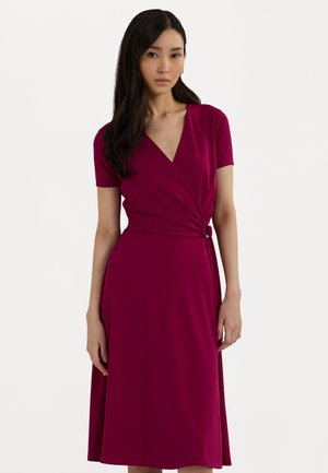 Lauren Ralph Lauren KARLEE SURPLICE JERSEY DRESS - Tubino - fuchsia berry
