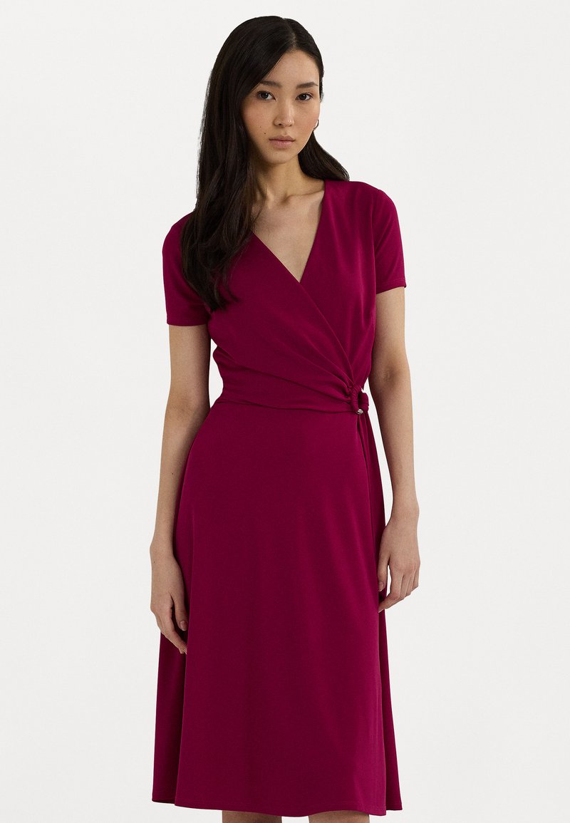 Lauren Ralph Lauren KARLEE SURPLICE JERSEY DRESS - Laisvo kirpimo suknelė - fuchsia berry