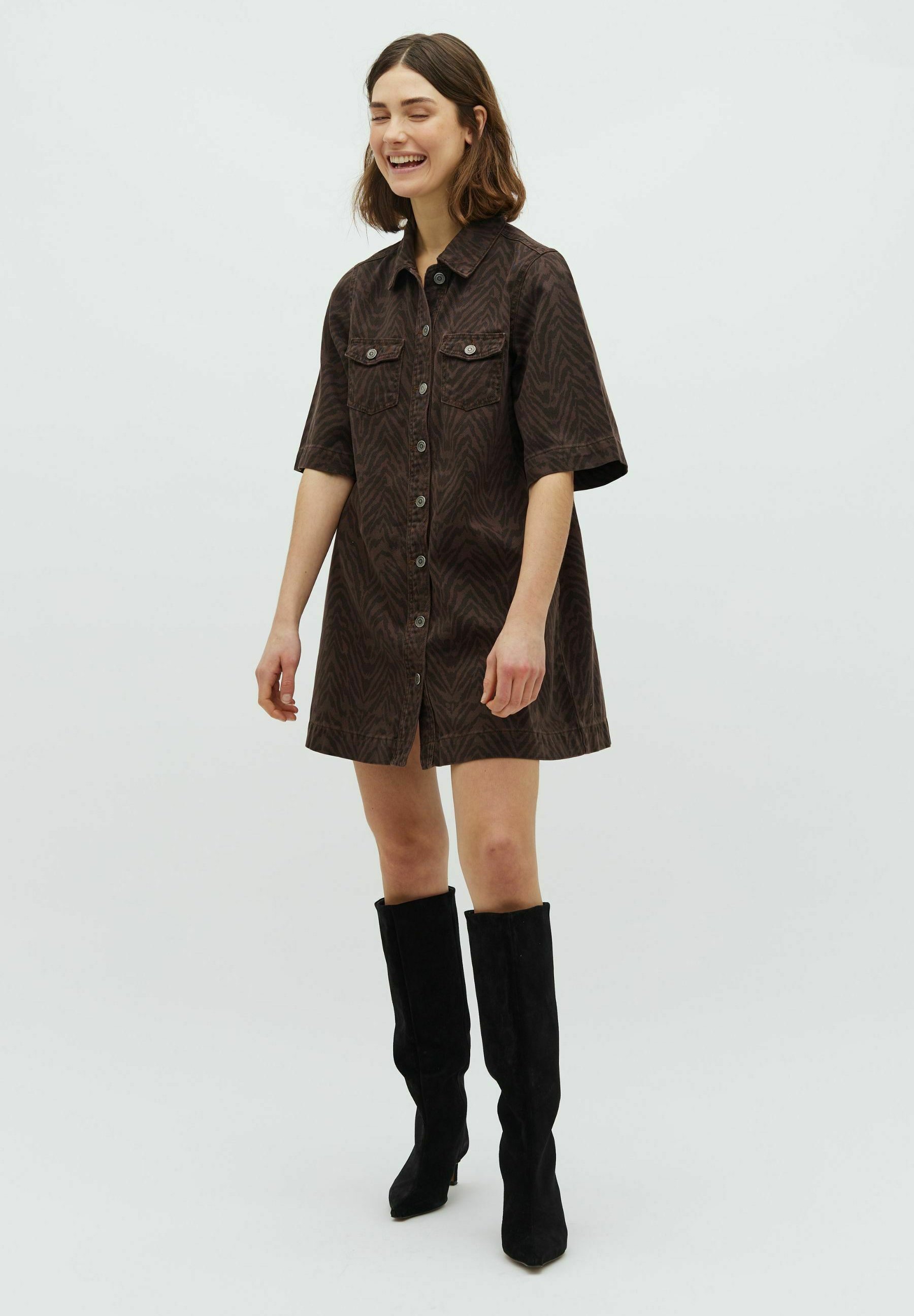 tfnc london bridesmaid dresses Mason Denim Mini Dress L / WASHED Black