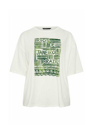 Yours Clothing, PLUS SIZE CASUAL TOPS - T-shirts print - cream
