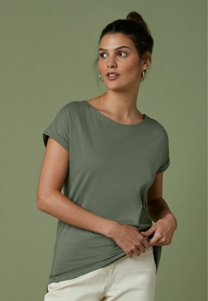 CAP SLEEVE - Paprasti marškinėliai - khaki