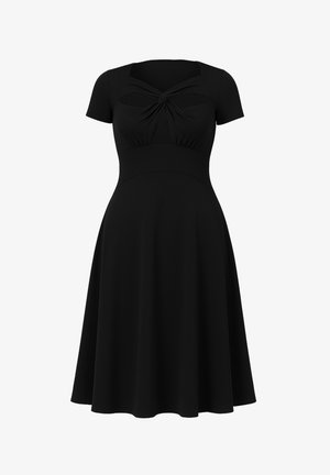 Goddiva, SCUBA CREPE TWIST CUTOUT MIDI - Jurk - black