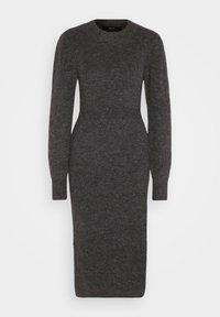 VMVILLA O NECK DRESS  - Svetríkové šaty - dark grey melange