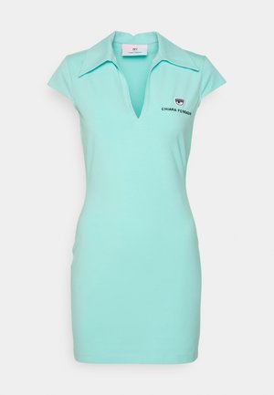 CHIARA FERRAGNI LOGO CLASSIC DRESS - Vestito di maglina - turquoise