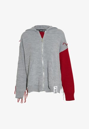 #VDR VILLADELLEROSE, ZIP-UP OVERSIZE KNIT SWEATER - Ζακέτα - grey