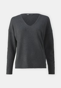 ONLRICA LIFE L/S V-NECK - Pulóver - dark grey