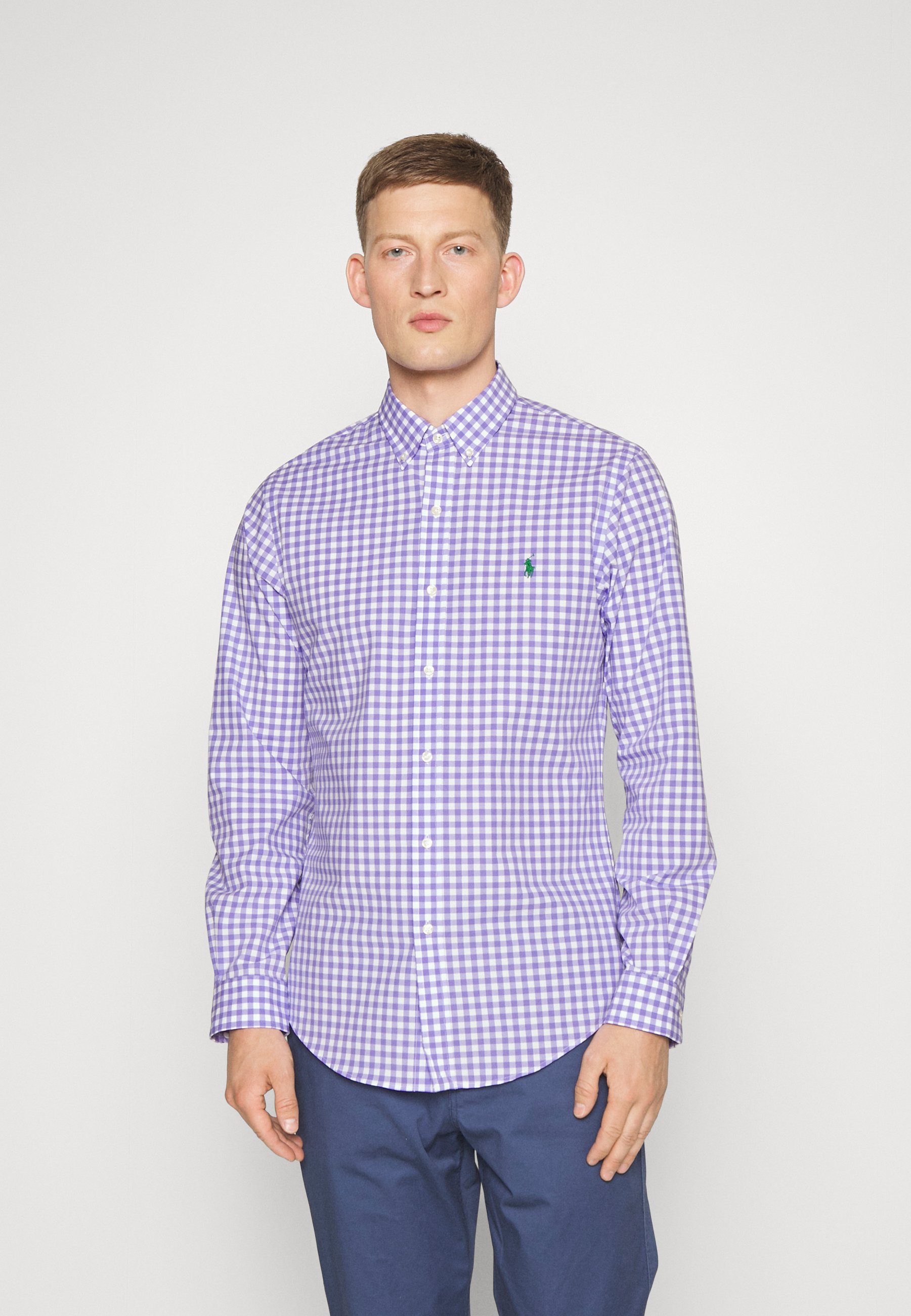 Polo Ralph Lauren LONG SLEEVE - Shirt - hampton purple/white/purple -  