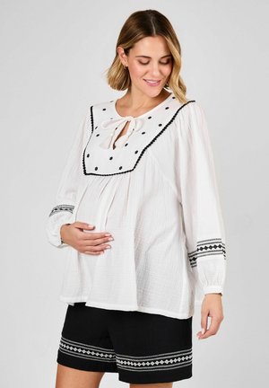 MATERNITY FIT - EMBROIDERED - Pusero - white