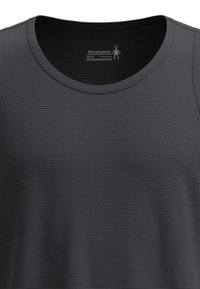 Top de tirantes para mujer de tejido acanalado en gris oscuro, con escote redondo y etiqueta de la marca Smartwool dentro del cuello, talla M.