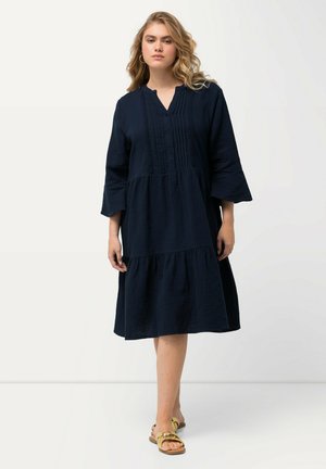 Ulla Popken TIERED BELL SLEEVE  - Jurk - dark blue