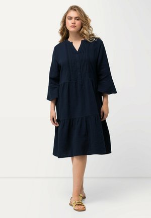 Ulla Popken TIERED BELL SLEEVE  - Denní šaty - dark blue