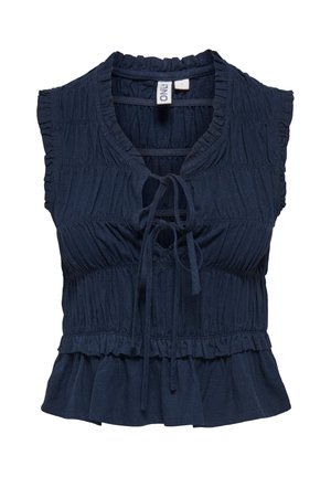 ONLY ONLGOA SS FRILL  - Top - navy blazer