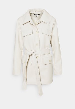 Imiteret læderjakke - beige