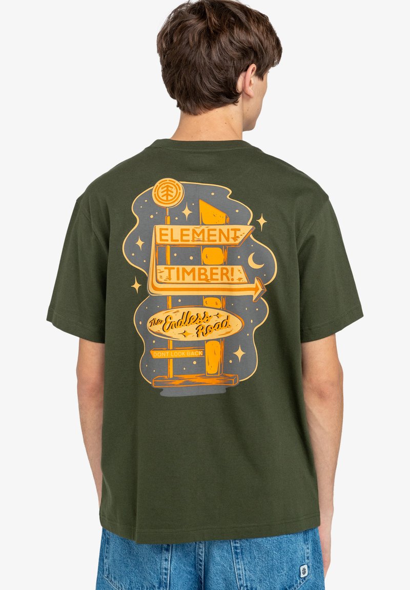Element TIMBER MOTEL POUR Tshirt print olive/olijfgroen Zalando.nl