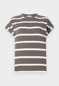 GOLD BUTTON TEE - Print T-shirt - hot coco/ivory silk