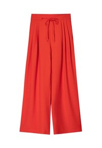 FLOWING WIDE-LEG WITH PLEATS - Hlače - red