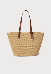 CROCHETED STRAW LARGE LAINEY TOTE BAG - Bolso shopping - natural/lauren tan