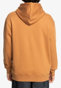 Hoody in warm oranje-bruin katoen, met een klassieke snit, ribgebreide manchetten en een eenvoudige achterkant zonder opdruk.