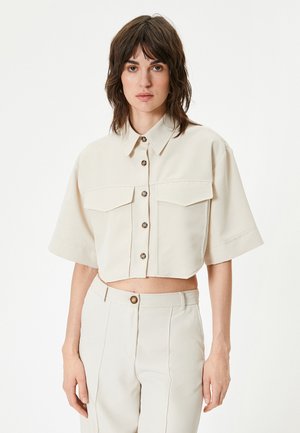 Koton CROP - Skjortebluser - beige