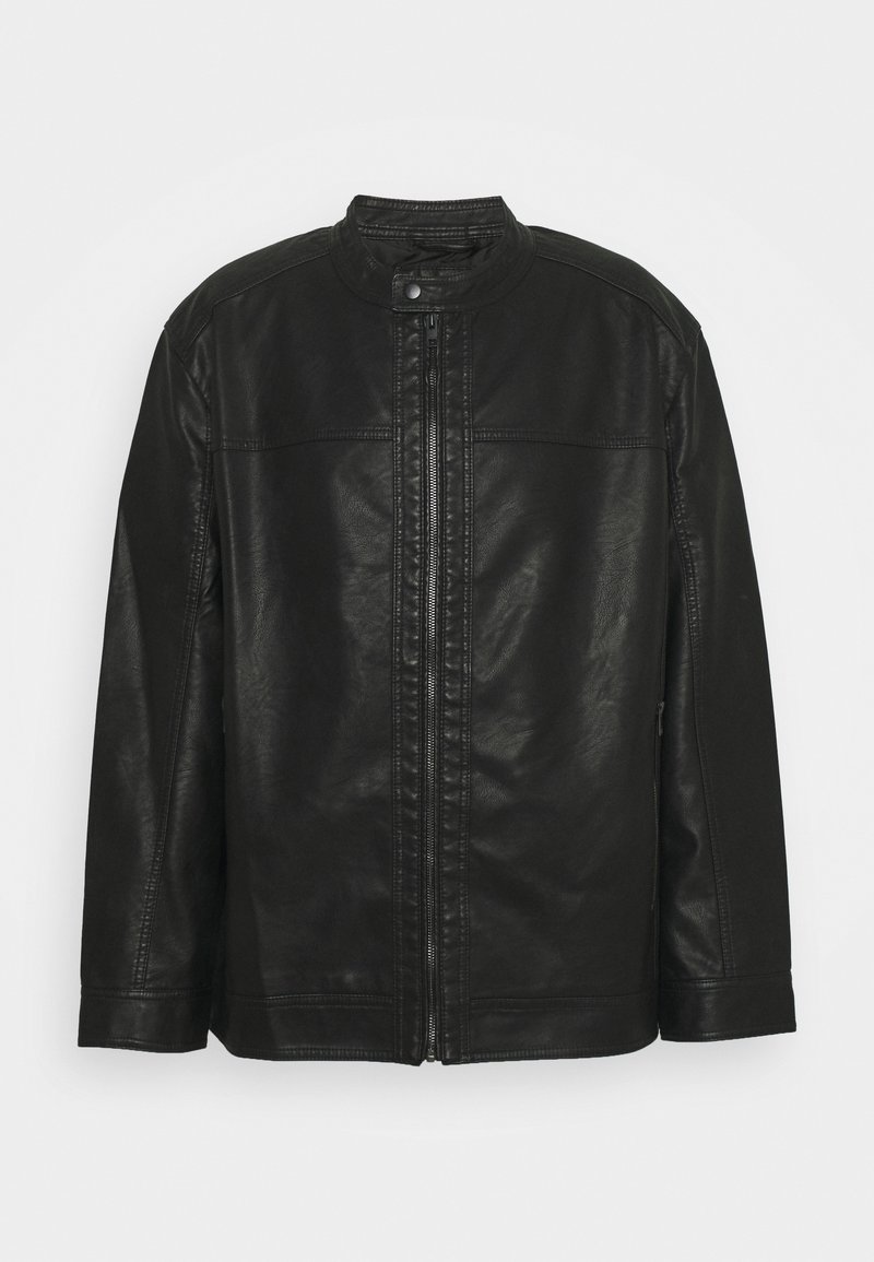 Jack & Jones JJEWARNER JACKET - Chaqueta de cuero sintético - black