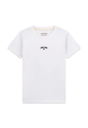 Guess Jeans, T-SHIRT MIT GESTICKTEM LOGO - T-shirt basique - weiß