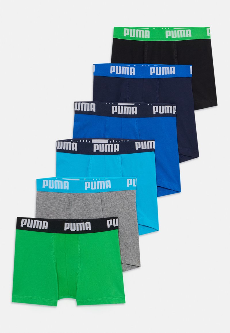 Puma BOYS EVERYDAY BASIC BOXERS 6 PACK Trunks Blue green black Puma BOYS EVERYDAY BASIC BOXERS 6 PACK Trunks Blue green black