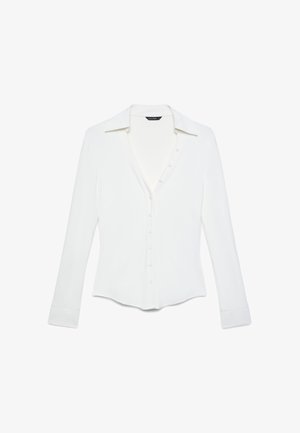 Calliope, CAMICIA TINTA UNITA - Button-down blouse - bianco lana