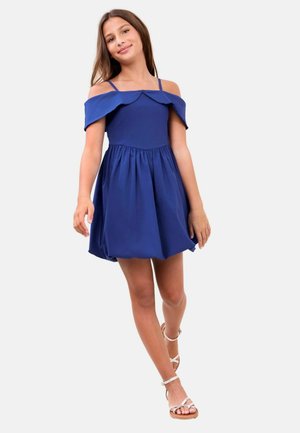 REGULAR FIT - BARDOT PUFFBALL  - Vestito casual - blue