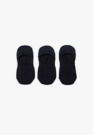 Zwarte katoenen no-show sokken met een naadloos ontwerp. Heeft een laag uitgesneden vorm, zachte textuur en elastische openingen voor een strakke pasvorm.
