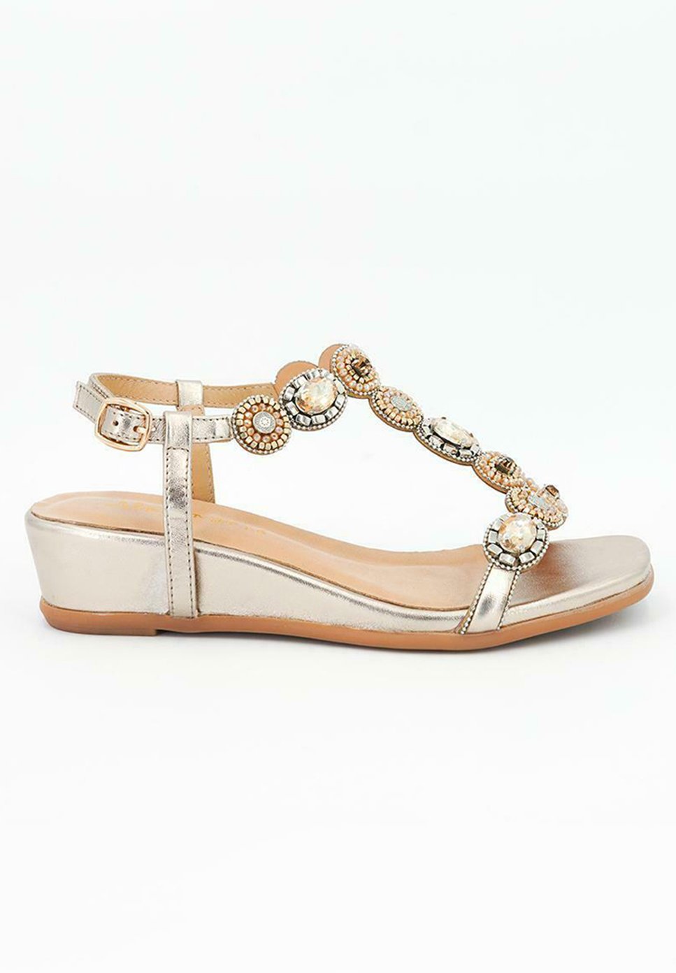 Alma en Pena PANAY - Sandalias de cuña - gold/dorado - Zalando.es