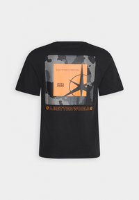 Jack & Jones JCOFILO  CREW NECK - Nyomott mintás póló - black