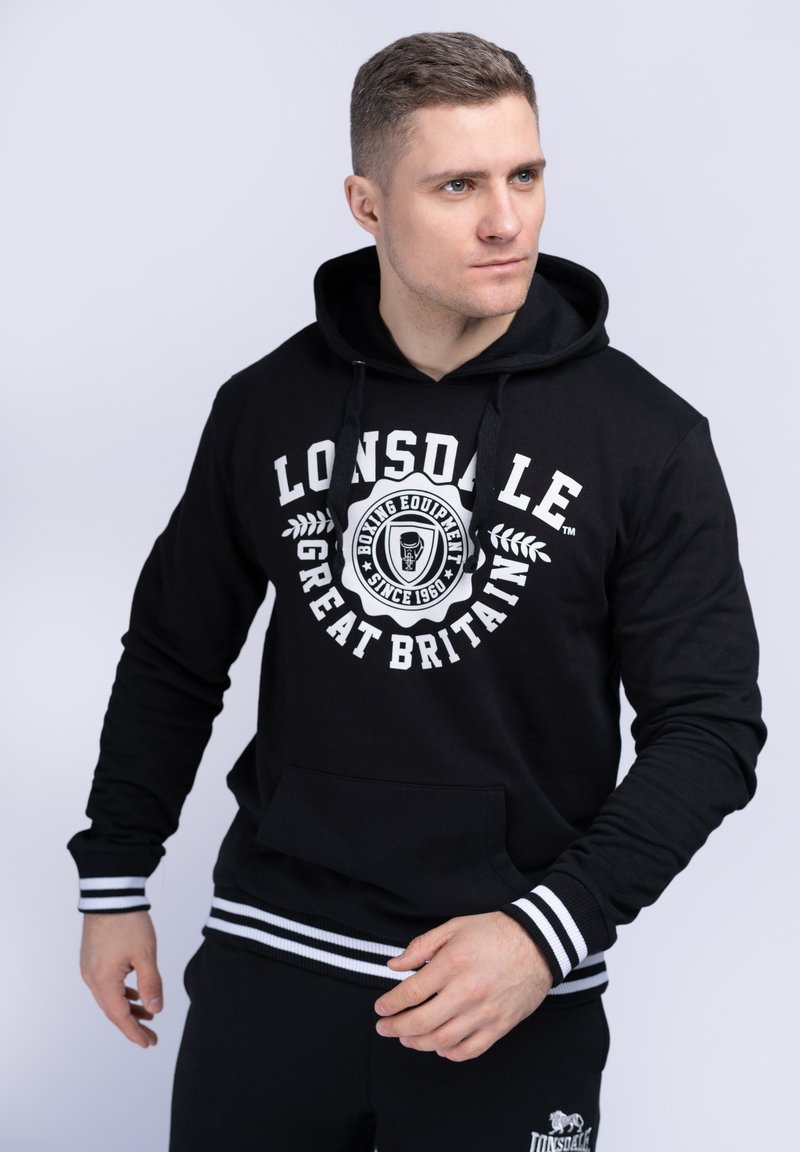 Lonsdale NORMALE PASSFORM DACCOMBE - Hættetrøje - black/white