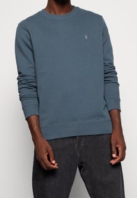 Niebieska bluza z bawełnianej mieszanki, z długimi rękawami i małym haftowanym logo na piersi. Miękka w dotyku i o regularnym kroju.