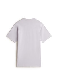 Hellviolette Kurzarm-T-Shirts aus Baumwolle mit einem einfachen runden Halsausschnitt und einem schlichten, unversehrten Rückendesign.