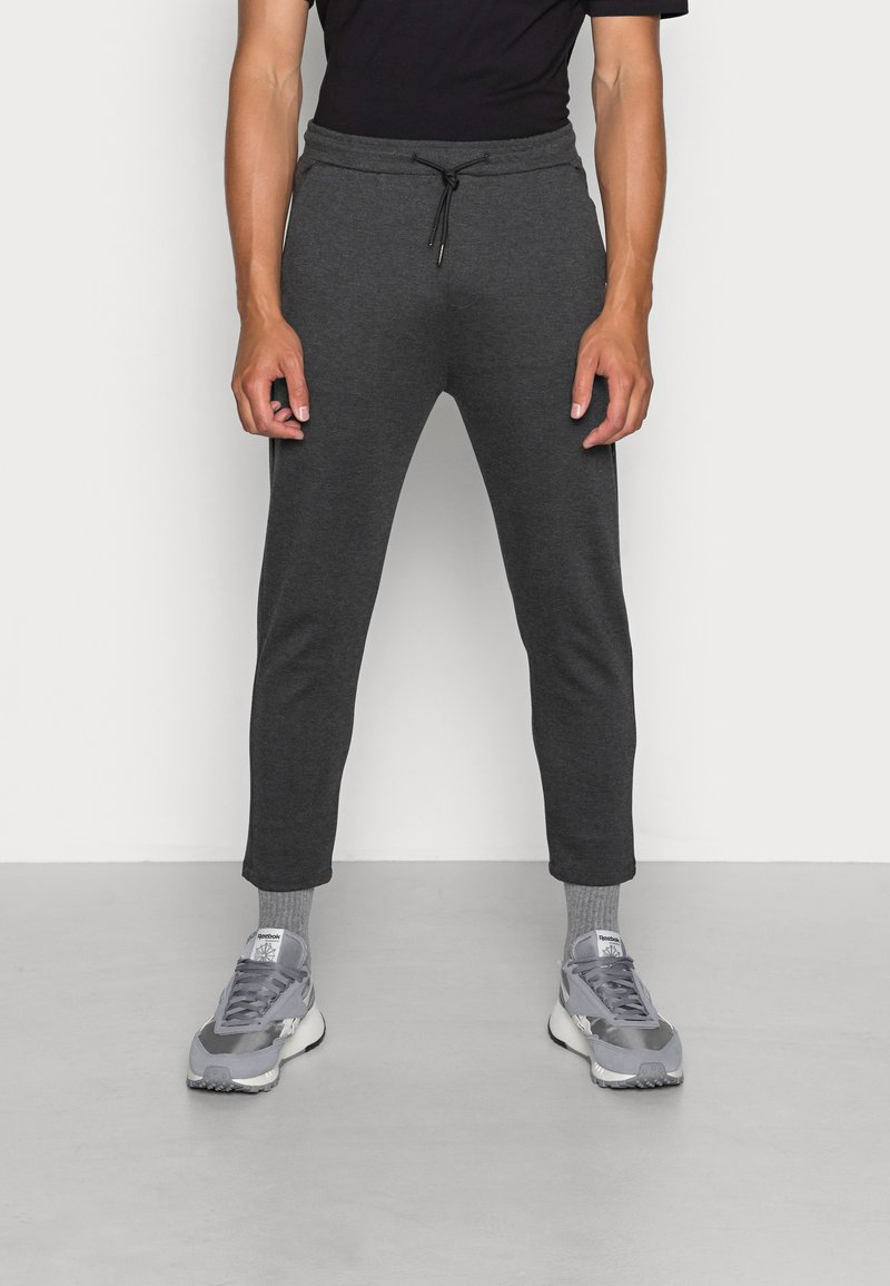 Denim Project PONTE ELASTIC PANTS CROPPED - Calças - dark grey