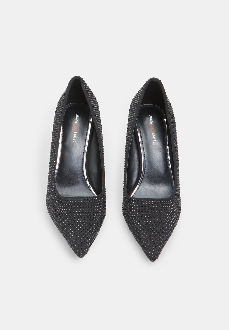 Escarpins Bata à Plateau - Effet Python Noir Et Anthracite, Talon >7cm - Taille 37, état Neuf
