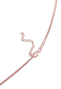 Rose gold chain necklace featuring a slender design, textured links, and a lobster claw clasp for secure closure.