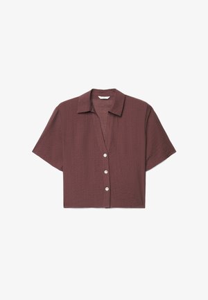 Calliope, CAMICIA TINTA UNITA - Button-down blouse - marrone