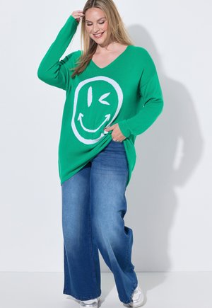 MIAMODA PULLOVER, BEQUEME PASSFORM, GROSSER SMILEY - Pullover - may green
