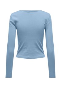 ONLY ONLBETTY LIFE L/S SCALLOP V-NECK - Μπλούζα με μακριά μανίκια - soft chambray